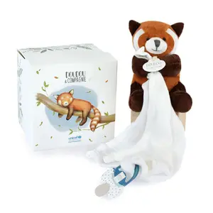 Pacifier + comforter with pacifier clip Doudou & compagnie Unicef - Panda image-0
