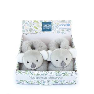 dc3997-pantofole-con-sonaglio-doudou-compagnie-unicef-koala-grigio-0-6-mesi