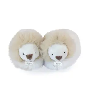 Slippers with rattle baby Doudou & compagnie Unicef - Lion image-1