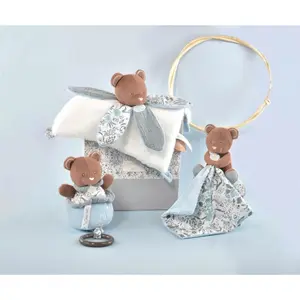 Soft toy set with bear puppet Doudou & compagnie Boh'Aime 12 cm image-1