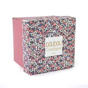 Comforter set with pink rabbit puppet Doudou & compagnie Boh'Aime 12 cm image-1