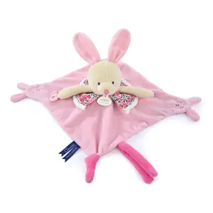 Rabbit comforter with finger puppet Doudou & compagnie image-0