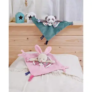 Soft toy panda with finger puppet Doudou & compagnie image-1