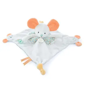 Soft toy mouse with finger puppet Doudou & compagnie image-0