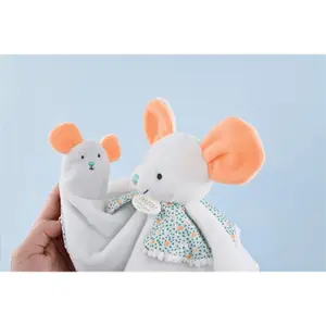 Soft toy mouse with finger puppet Doudou & compagnie image-1