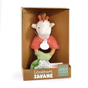 Wooden giraffe rattle Doudou & compagnie 15 cm image-1