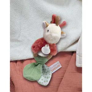 Wooden giraffe rattle Doudou & compagnie 15 cm image-2