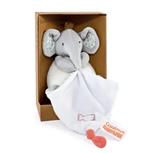 Elephant puppet with cuddly toy Doudou & compagnie 15 cm image-1