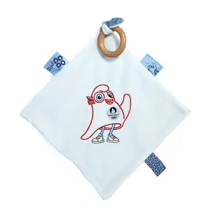 Peluche mascote oficial jogos olímpicos paris 2024 bordado com anel de madeira  image-0