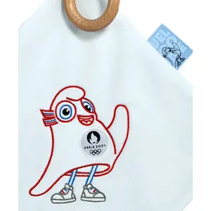 Peluche mascote oficial jogos olímpicos paris 2024 bordado com anel de madeira  image-2