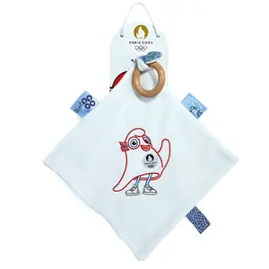 Peluche mascote oficial jogos olímpicos paris 2024 bordado com anel de madeira  image-1