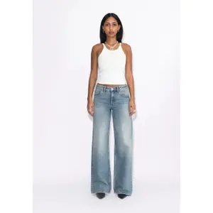 Jeans a gamba larga effetto usurato donna Dr. Denim Rhue image-2