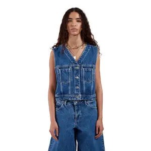 Women's Retro Denim Gilet Dr. Denim Tina