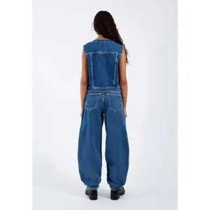 Women's Retro Denim Gilet Dr. Denim Tina image-1