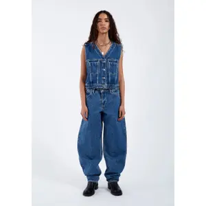 Women's Retro Denim Gilet Dr. Denim Tina image-2
