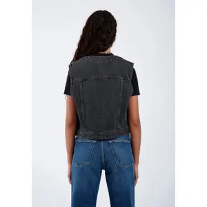 Women's Retro Denim Gilet Dr. Denim Tina image-1