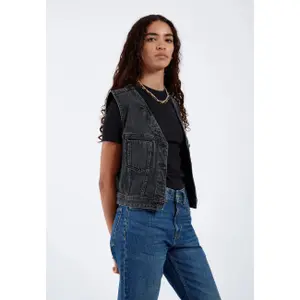 Women's Retro Denim Gilet Dr. Denim Tina image-2