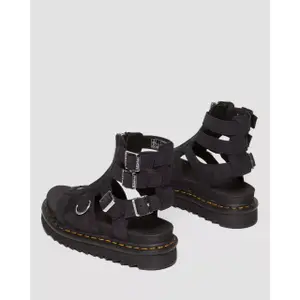 Damen Keilsandaletten aus Nubuk mit Reißverschluss Dr Martens Tumbled image-5