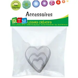 Modeling clay of 3 hearts metal cookie cutter Dtm Loisirs Creatifs image-0