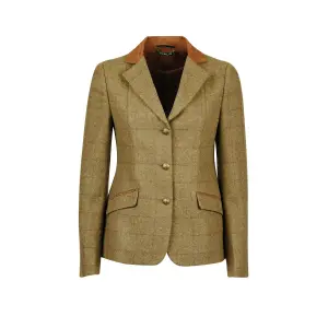 Fitted equestrian jacket with suede collar for women Dublin Albany Tweed image-0