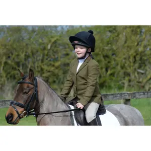 Fitted equestrian jacket with suede collar for women Dublin Albany Tweed image-1