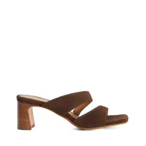 Women's Square Heel Suede Mules Dune London