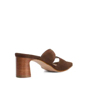 Women's Square Heel Suede Mules Dune London image-3