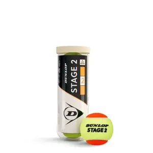 Tube of 3 tennis balls Dunlop Stage 2 image-0