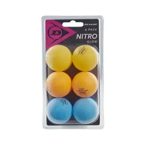 Set of 6 table tennis balls Dunlop 40+ Nitro Glow
