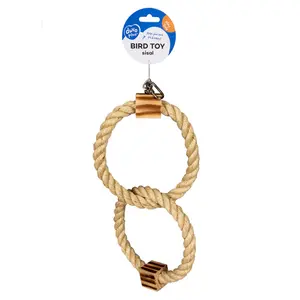 Fågelleksak med dubbel sisalring och grillklossar i trä Duvoplus image-1