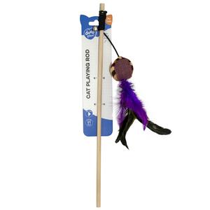 Fiskespö med fjädrar för bollkatt Duvoplus Knitted image-1