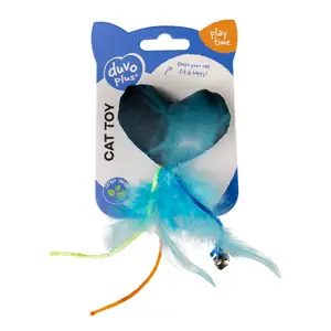 Plüschspielzeug für Katzen Herz mit Federn Duvoplus Flash image-1