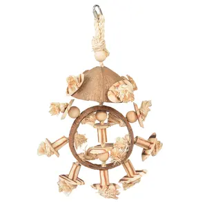 Anillo de juguete para pájaros con bloques de madera y sisal Duvoplus Coconut Jungle image-0
