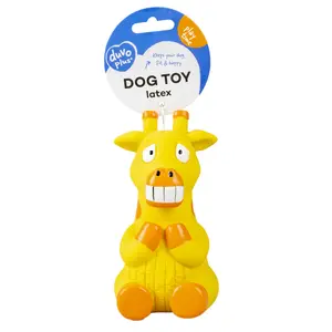 Zebra/giraffe hondenspeeltje zittend in latex Duvoplus image-0