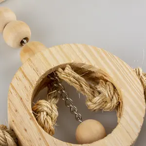 Παιχνίδι για πουλιά με ξύλινους δακτυλίους, σιζάλ και χάντρες Duvoplus image-3