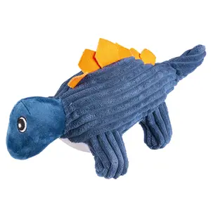 Jouet peluche pour chien dino ankylosaurus corduroy Duvoplus image-0