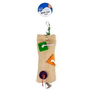 Sacchetto per la merenda in sisal con carta, legno e campana per uccelli Duvoplus image-1