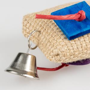 Sacchetto per la merenda in sisal con carta, legno e campana per uccelli Duvoplus image-3