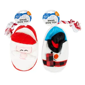 Juguete de peluche para perro en forma de pantufla Duvoplus Xmas image-1