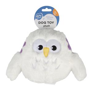 14963-flower-owl-plush-toy-for-dogs-duvoplus-white-24x17x8-cm