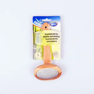 Cepillo suave para perros y gatos con mango de bambú Duvoplus image-3