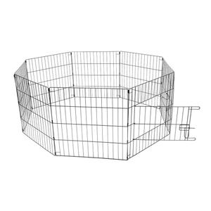 470300-puppy-pen-with-door-net-and-hooks-duvoplus-black-150x60x60-cm
