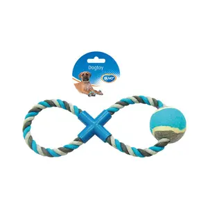 Hundeleine aus Baumwolle mit 8-Griff Tennisball Duvoplus image-0