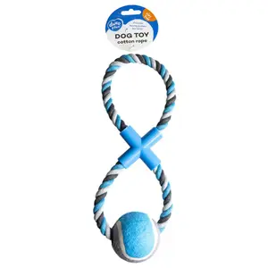 Hundeleine aus Baumwolle mit 8-Griff Tennisball Duvoplus image-1