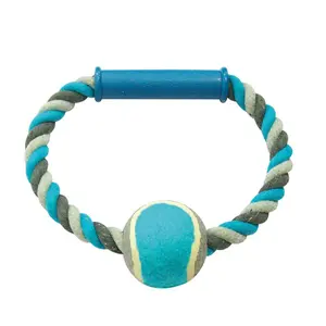 Hundeleine aus Baumwolle mit o-Griff Tennisball Duvoplus image-0