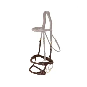 Double Horse Bridles with Covered Rope Dy'on image-0