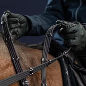 Riendas de cuero para caballo con paradas Dy'on 5/8" image-1