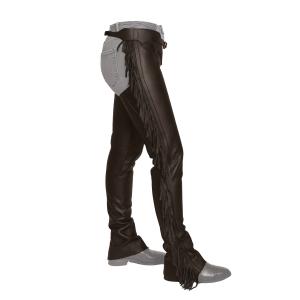 Synthetic leather chaps with fringes for women Dy'on image-1