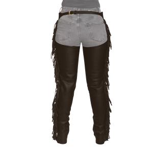 Synthetic leather chaps with fringes for women Dy'on image-2