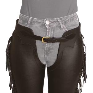 Synthetic leather chaps with fringes for women Dy'on image-3